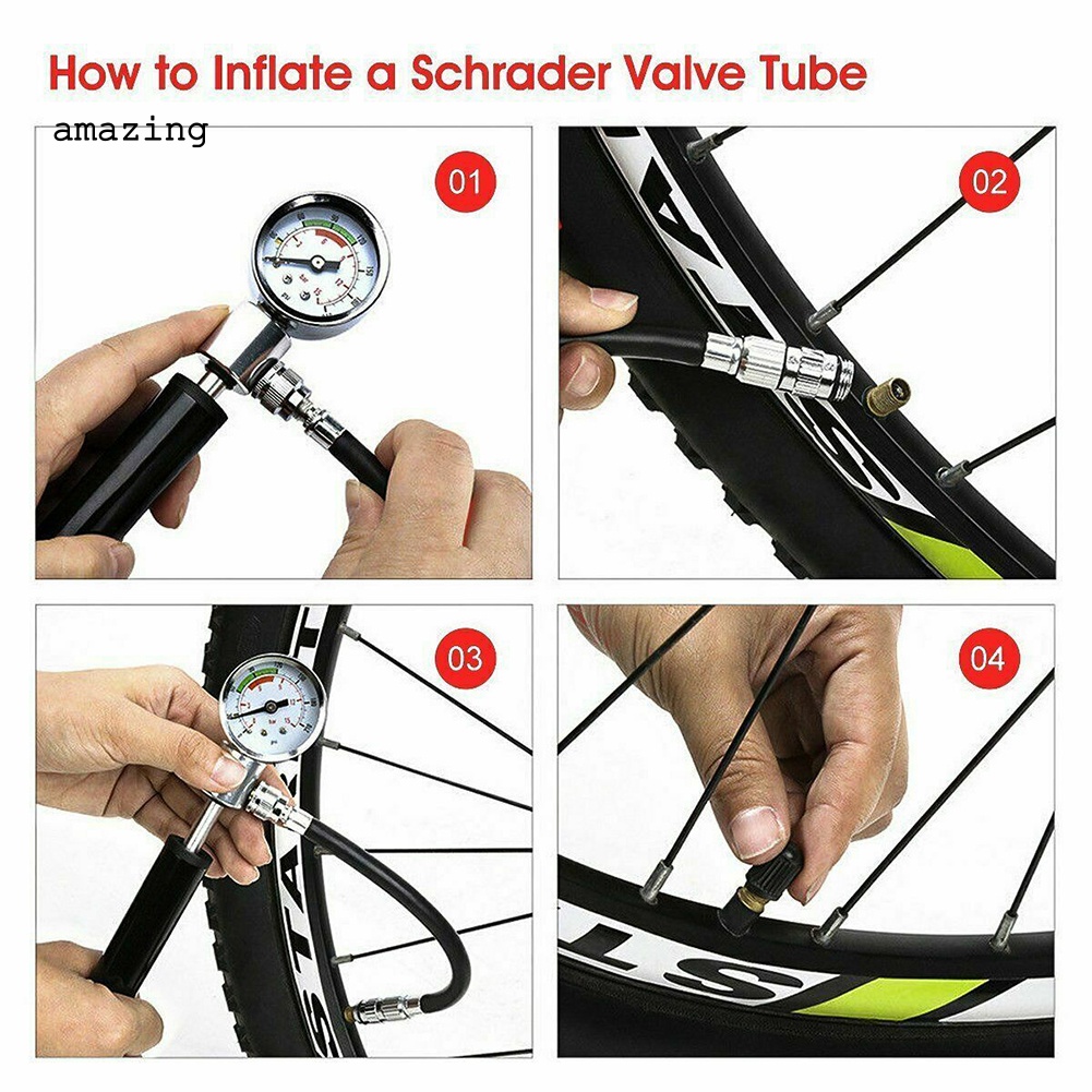 Ống Bơm Hơi Xe Đạp Áp Suất Cao Thiết Kế Nhỏ Gọn Tiện Dụng