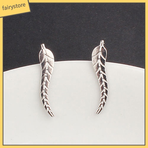 1 Đôi Bông Tai Hình Chiếc Lá Đính Đá Thời Trang Dành Cho Nữ