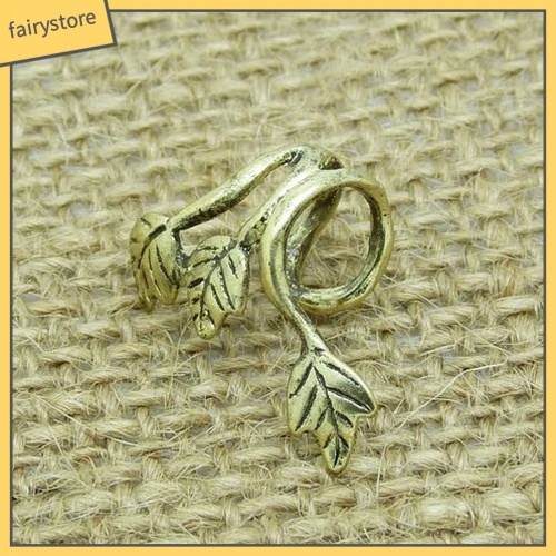 1 Bông Tai Đeo Vành Tai Hình Chiếc Lá Bằng Hợp Kim Phong Cách Vintage
