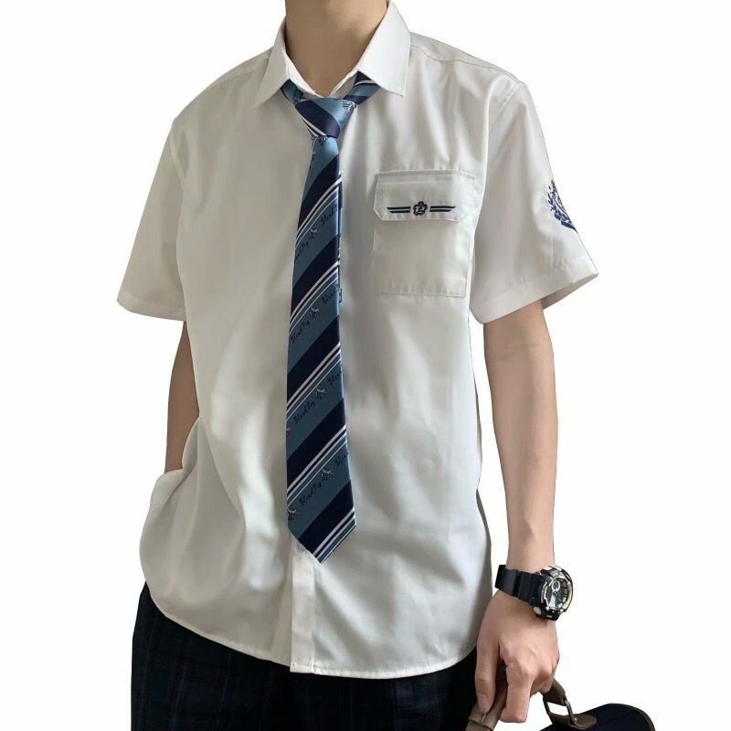 Áo Sơ Mi Đồng Phục Ngắn Tay Phong Cách Hàn Quốc Cho Nam