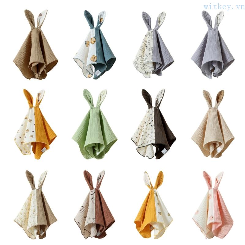 Khăn Lau Nước Bọt Hình Tai Thỏ Dễ Thương Thoải Mái Tiện Dụng Cho Bé