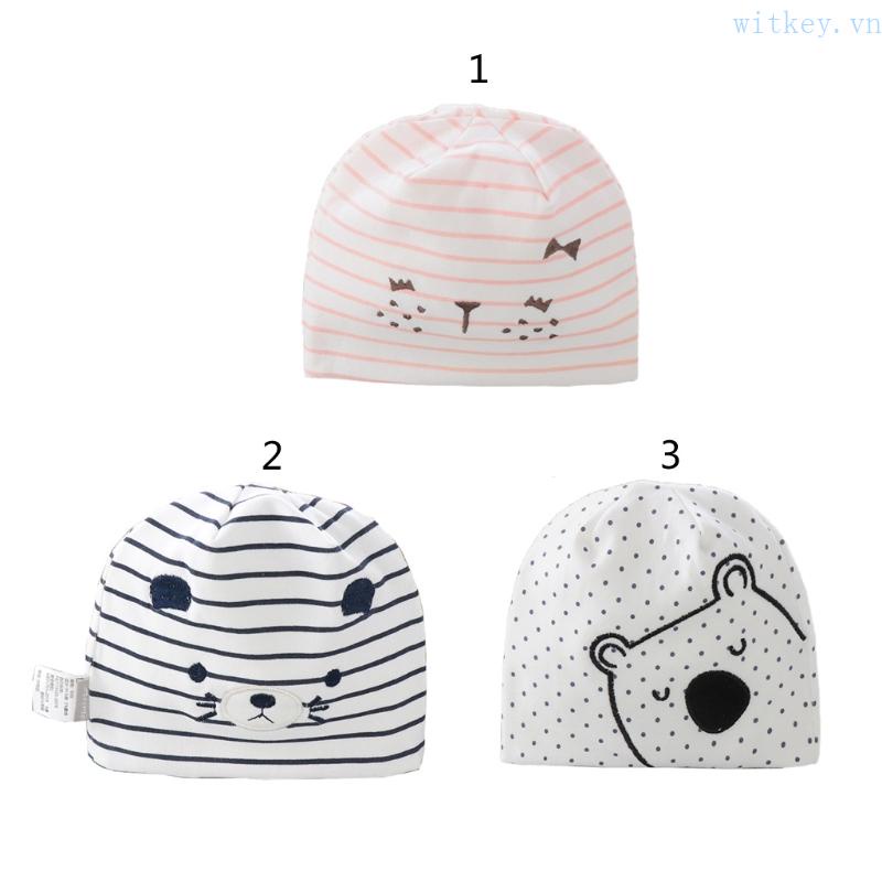 Mũ Trùm Đầu Bằng Cotton Mềm Mại In Họa Tiết Thú Hoạt Hình Dễ Thương Giữ Ấm Cho Bé Sơ Sinh