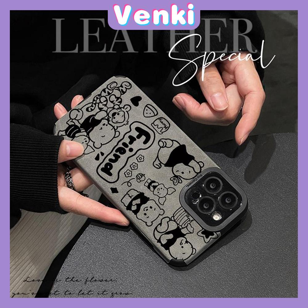 VENKI - Cho iPhone 11 Ốp Lưng Da Học Sinh Da Lộn Mềm Túi Khí Chống Sốc Ốp Lưng Bảo Vệ Camera Nhân Vật Hoạt Hình Dễ Thương Tương Thích Với iPhone 14 13 Pro max 12 xr xs 7Plus 8Plus