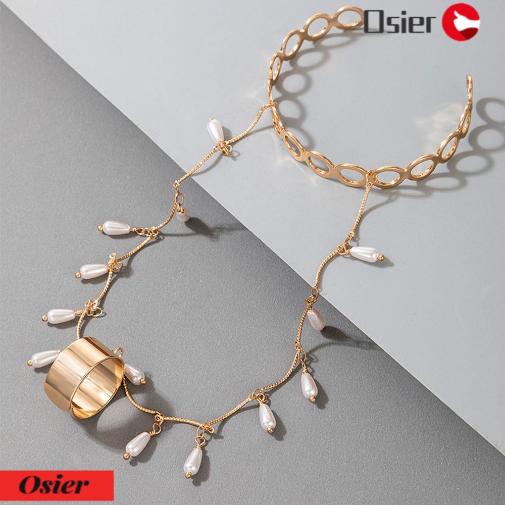 Vòng Tay Nối Nhẫn Bản Rộng Bằng Kim Loại Mặt Ngôi Sao Năm 1