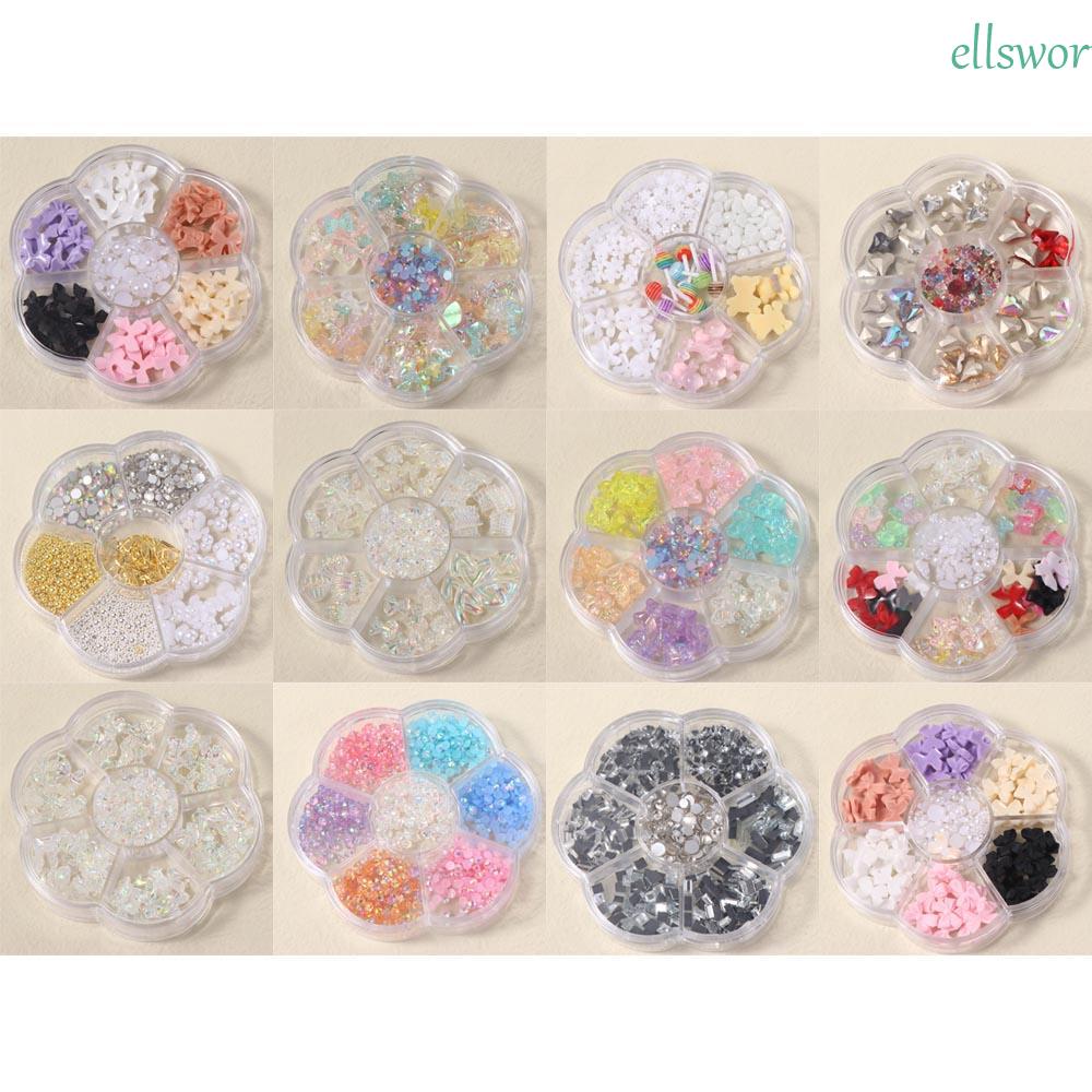 Phụ Kiện Trang Trí Móng Tay Trong Suốt Hình Gấu / Bướm / Trái Tim 3D DIY