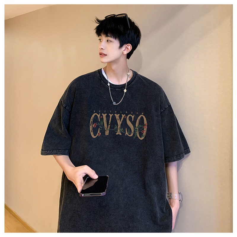 Áo Thun Nam Tay Ngắn Phong Cách Hip Hop Âu Mỹ Cá Tính 400g