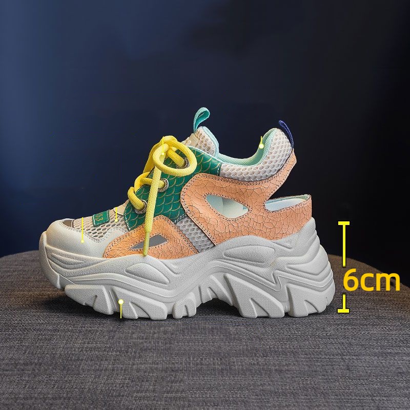 Giày Sandal Đế Dày Phối Lưới Thoáng Khí Thời Trang Mùa Hè 2023