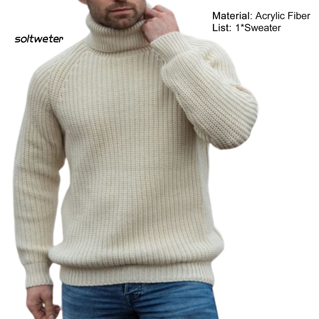 Áo Sweater Dệt Kim Cổ Cao Màu Sắc Thời Trang Mùa Đông Cho Nam Giới