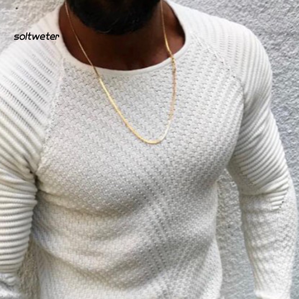 Áo Sweater Cổ Tròn Màu Sắc Đơn Giản Cho Nam