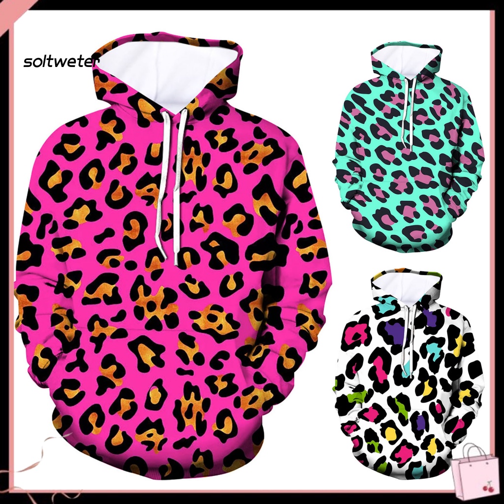 Áo Hoodie In Họa Tiết Da Báo 3D Chống Nhăn / Mòn Thời Trang Cho Tuổi Teen