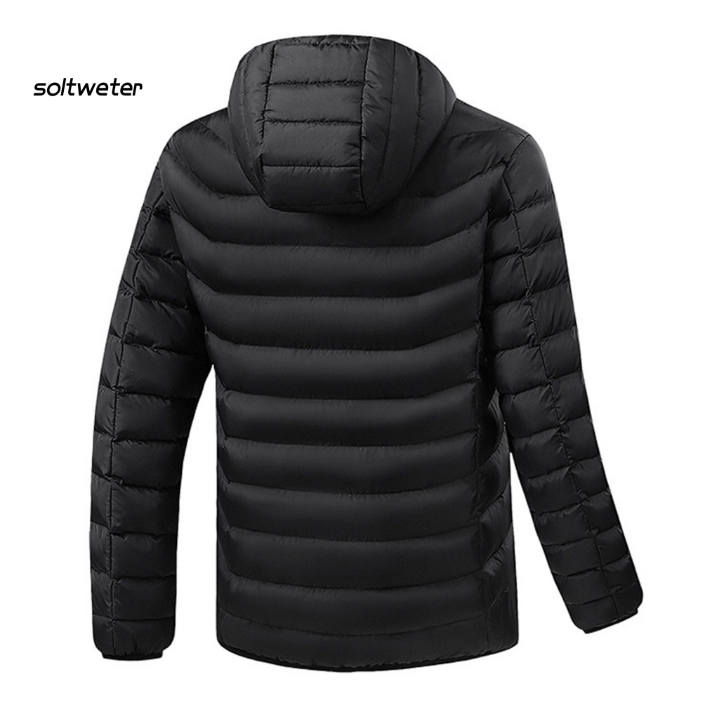 Áo Khoác Sưởi Ấm USB 9 Khung 3 Chế Độ Không Lạnh Có Mũ Trùm