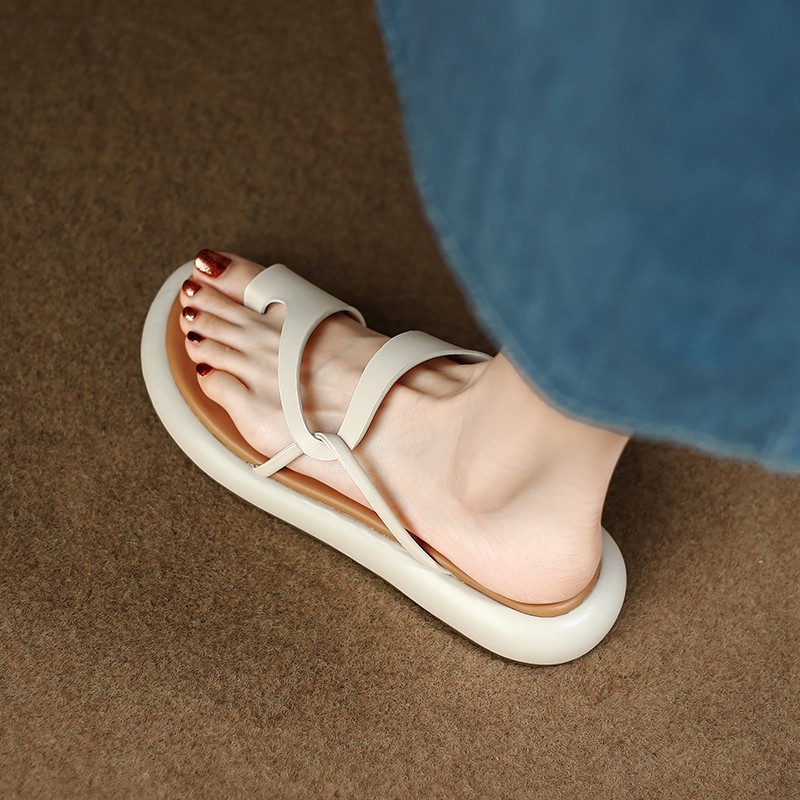 Tóc Thẳng Duoya Nhà Máy ~ [Hàng Có Sẵn] ~ Siêu Nhẹ!Dép Xỏ Ngón Quai Chéo Bằng Da Mềm Đế Dày Thời Trang Mùa Hè Cho Nữ