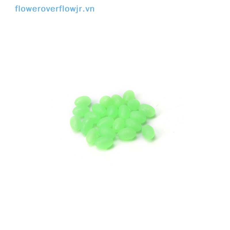 100 Hạt Xỏ Lỗ Hình Oval Mềm Phát Sáng Kích Thước 5mm / 8mm / 10mm Dùng Trong Câu Cá