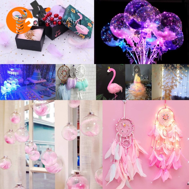 Set 50 Lông Vũ 4-6 Inches10-15cm Nhiều Màu Sắc Dùng Trang Trí