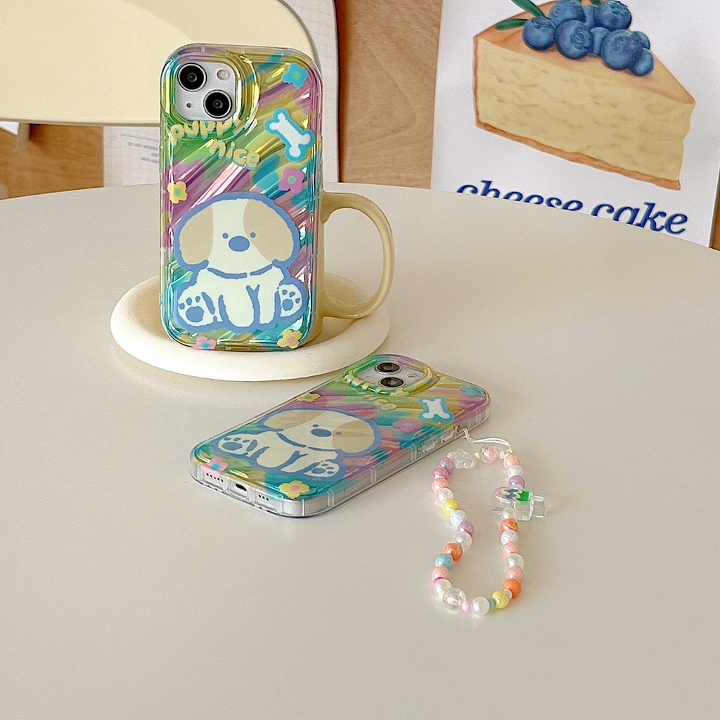Ốp Điện Thoại TPU Dẻo Màu Laser Họa Tiết Hoạt Hình Chú Chó Dễ Thương Chống Sốc Cho iPhone 11 13 12 14 Pro Max