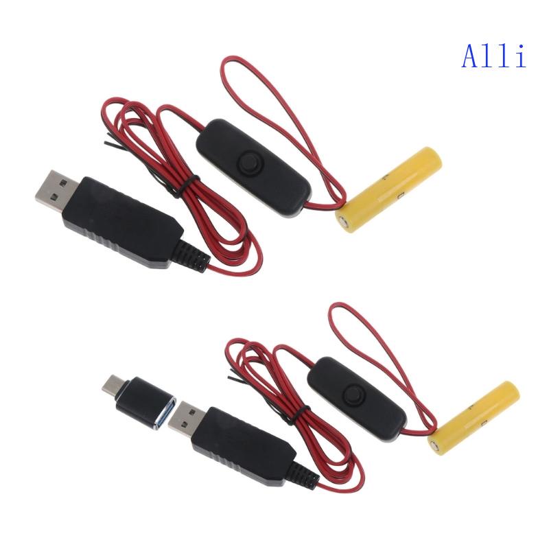 Dây Cáp Nguồn Loại C USB 1 5V AAA Kèm Công Tắc Thay Thế 1pc 1 5V AAA