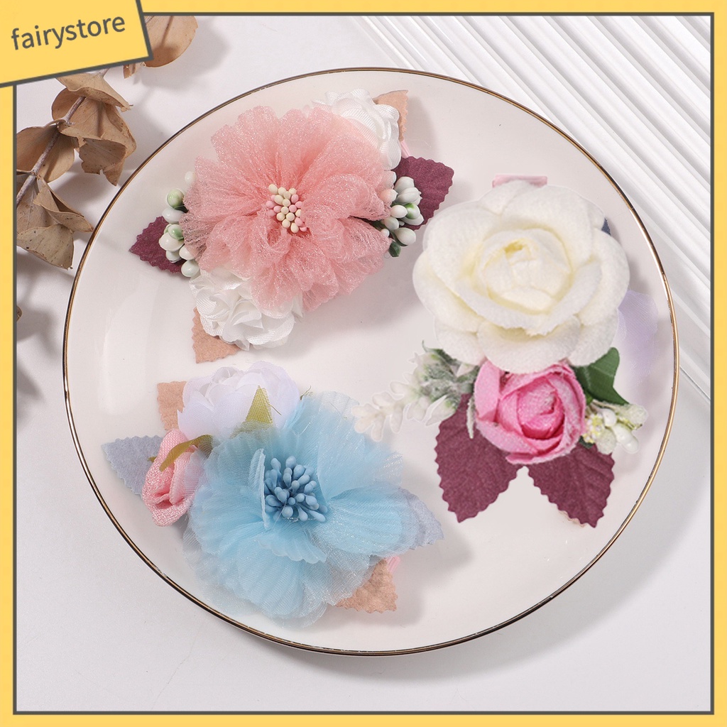 Kẹp Tóc Hình Hoa Đính Ngọc Trai Nhân Tạo Nhiều Kiểu Dáng Khác Nhau Cho Bé Gái