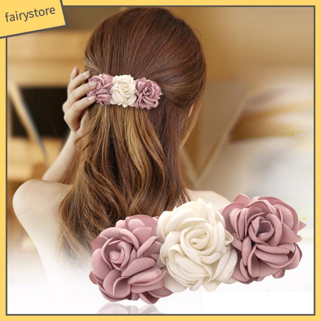 Kẹp Tóc Hoa Màu Sắc Tươi Tắn Co Giãn Cho Nữ
