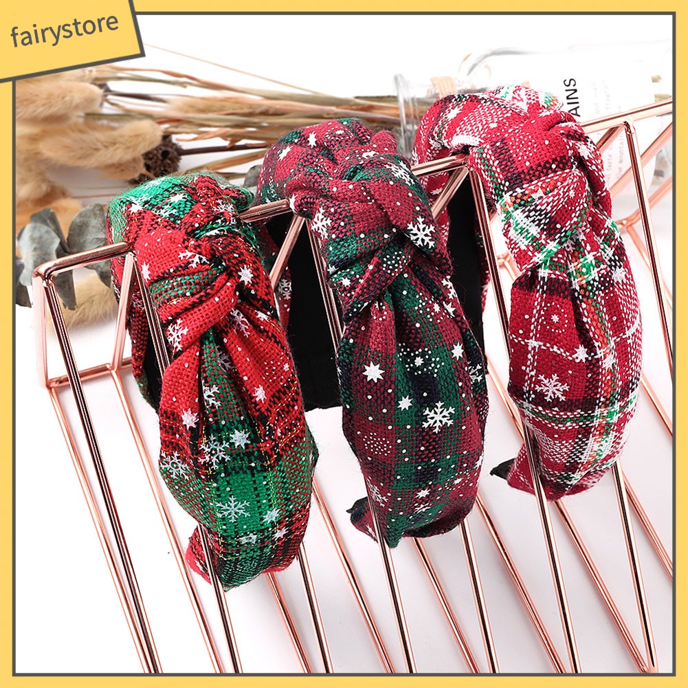 Băng Đô Cài Tóc Co Giãn In Họa Tiết Hoa Tuyết Thắt Nút Thời Trang Cho Nữ