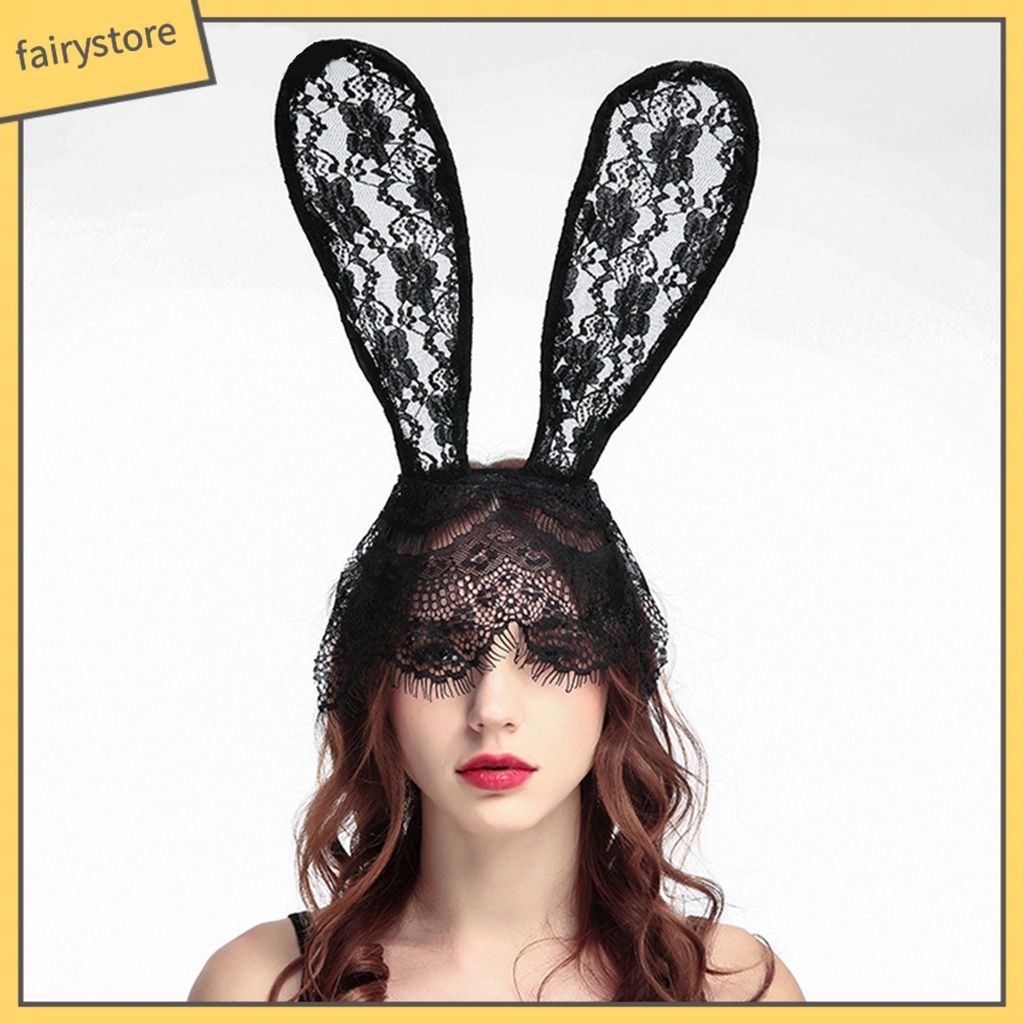 [FRO] Băng Đô Tai Thỏ Bằng Ren Bắt Mắt Thủ Công Tinh Tế Phụ Kiện Tiệc Hóa Trang Tiệc Tùng Lễ Hội