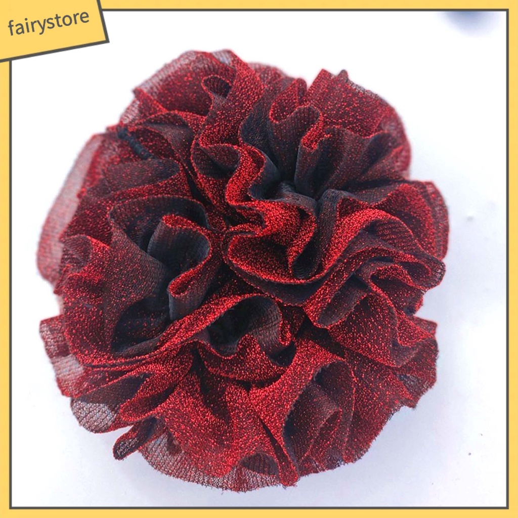 Dây Buộc Tóc Co Giãn Cao Hình Bông Hoa Lấp Lánh