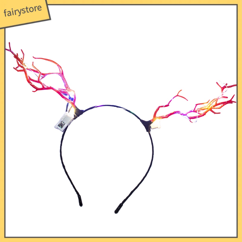 Băng Đô Cài Tóc Hình Sừng Hươu Có Đèn LED Phát Sáng Dành Cho Nữ