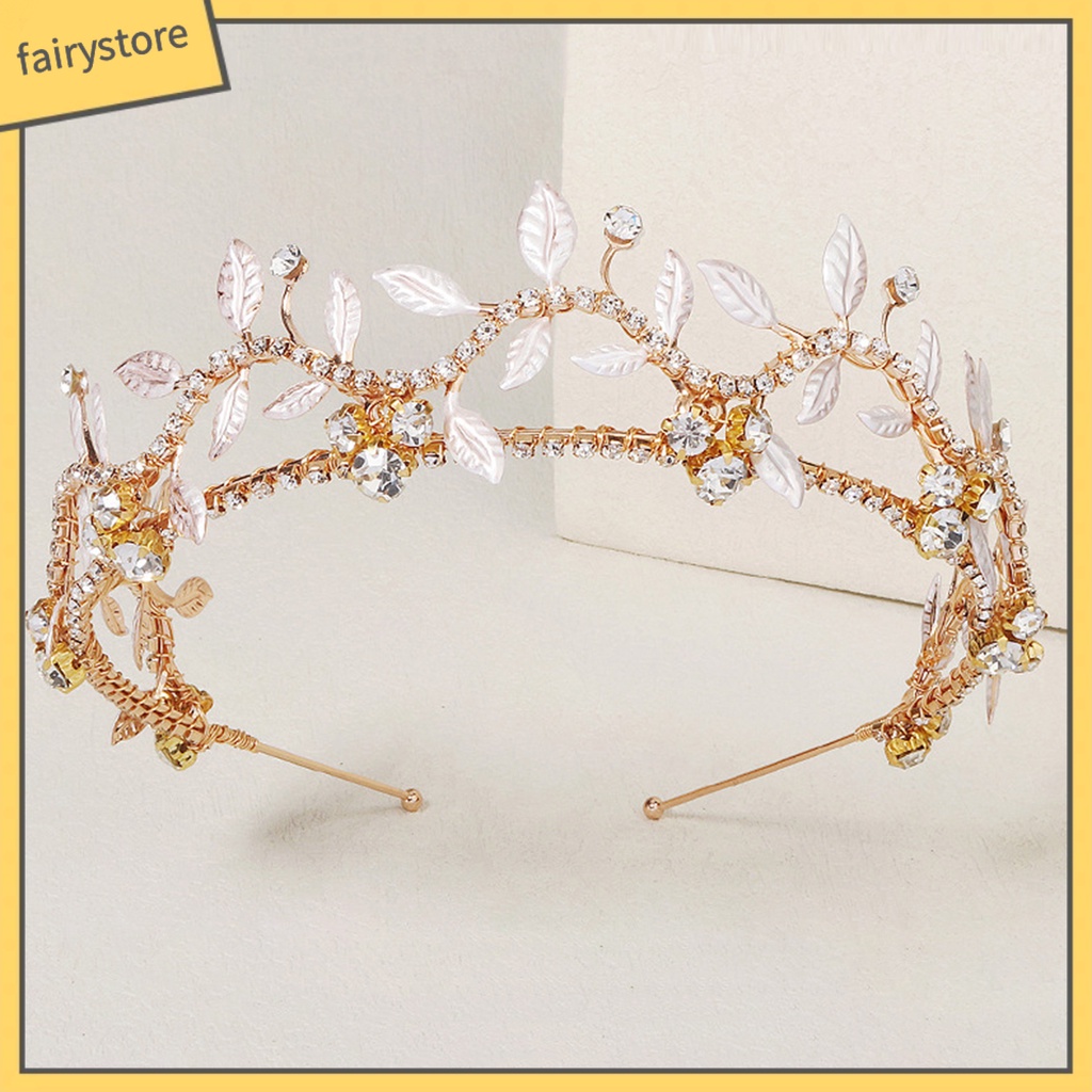 Băng Đô Cài Tóc Hình Vương Miện Đính Đá Lấp Lánh Chống Trượt Cho Cô Dâu