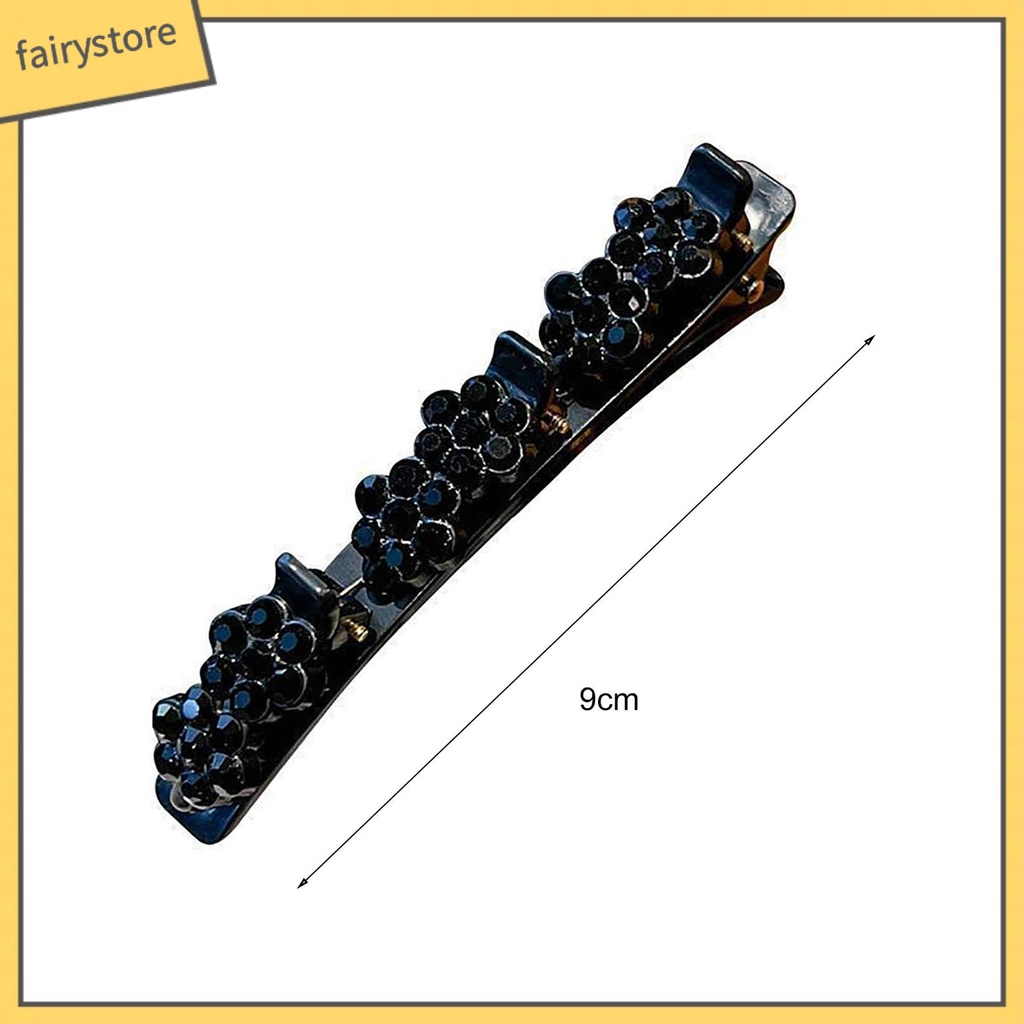 [FRO] Kẹp Tóc Mái Đôi Trang Trí Hoa Đính Đá Sáng Bóng Thanh Lịch Chống Rơi Phong Cách Hàn Quốc