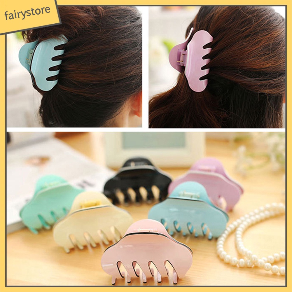 Kẹp Tóc Càng Cua Lớn Bằng Acrylic Màu Sắc Đơn Giản Thời Trang Dành Cho Nữ