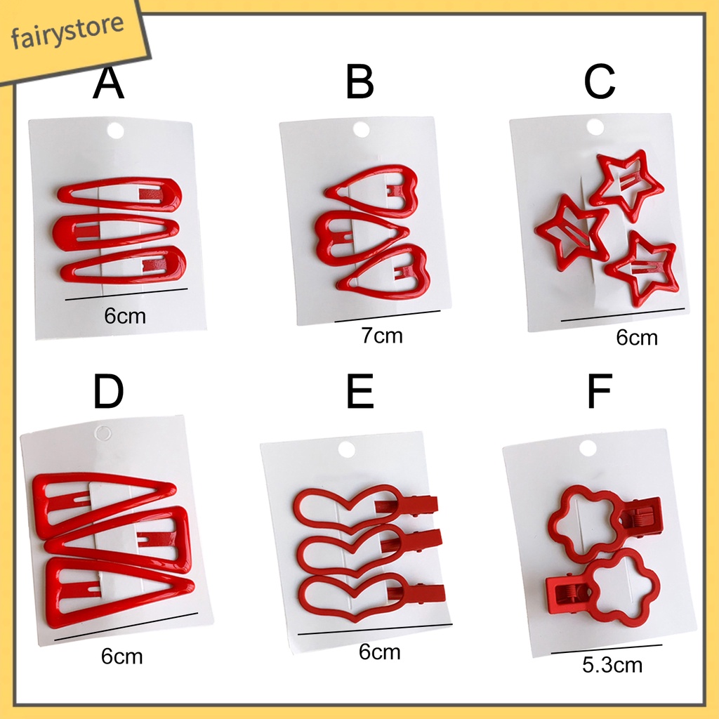 Set 2 / 3 Kẹp Tóc Hình Ngôi Sao / Trái Tim Phong Cách Trung Hoa Mừng Năm Mới Cho Bé Gái