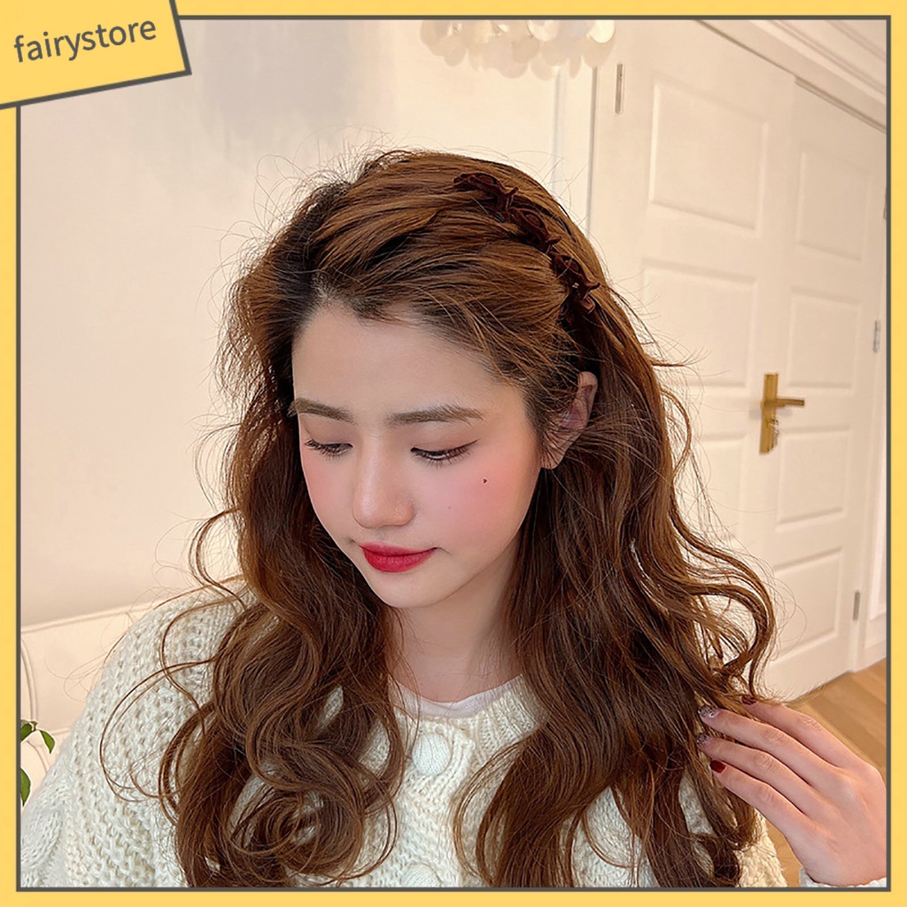 Kẹp Tóc Màu Trơn Co Giãn Chống Trượt Có Răng Lược Bằng Thép Không Gỉ