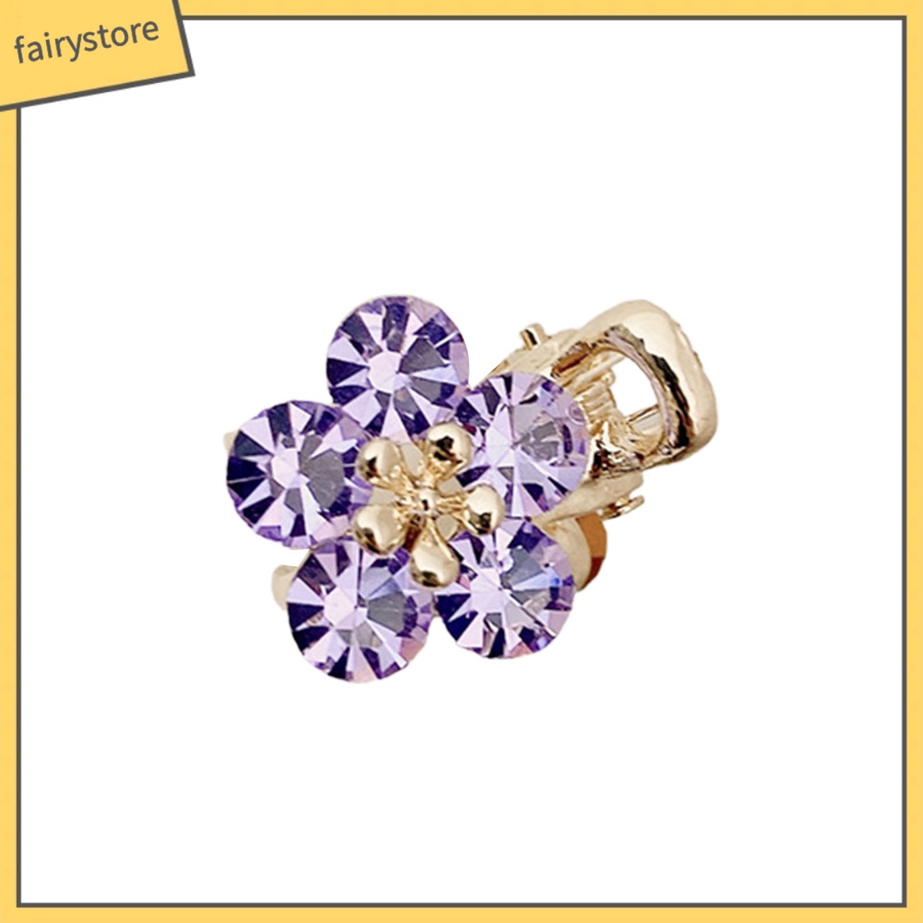 [FRO] Kẹp Tóc Mái Chéo Hình Hoa Đính Đá Lấp Lánh Đơn Giản Dành Cho Trẻ Em