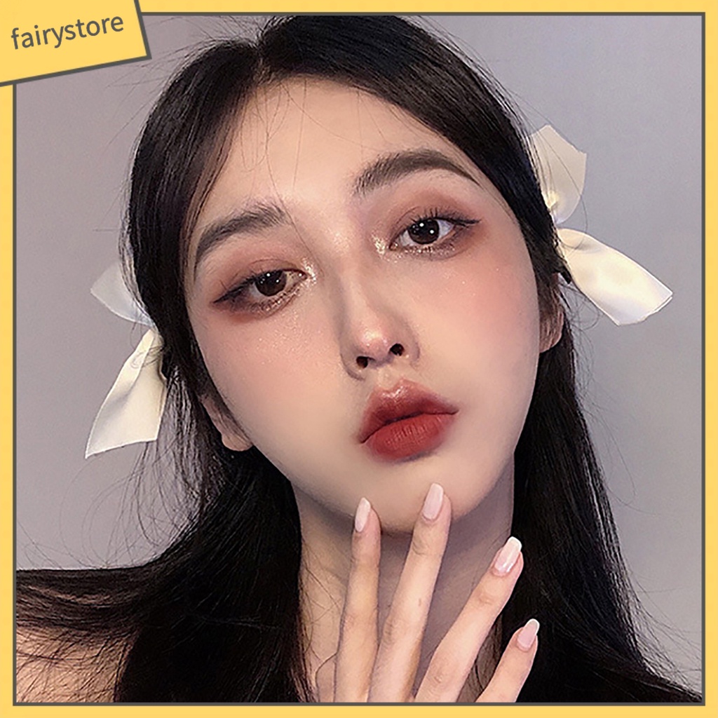 Kẹp Tóc Hình Nơ Co Giãn Màu Trơn Đơn Giản Dành Cho Nữ