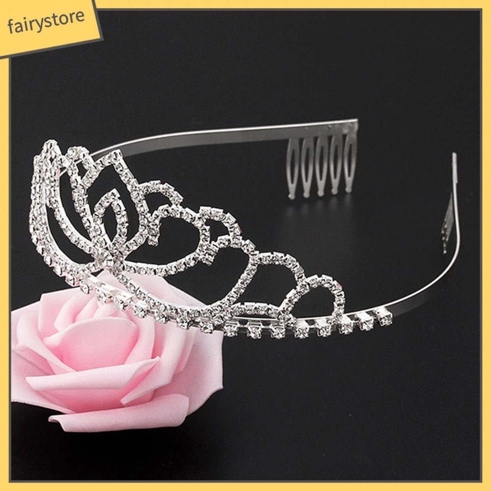 Cài Tóc Hình Vương Miện Đính Đá Lấp Lánh Trang Nhã Cho Nữ