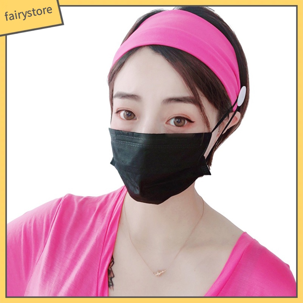 Băng Đô Cài Tóc Co Giãn Thấm Hút Mồ Hôi Bảo Vệ Tai Cho Nữ