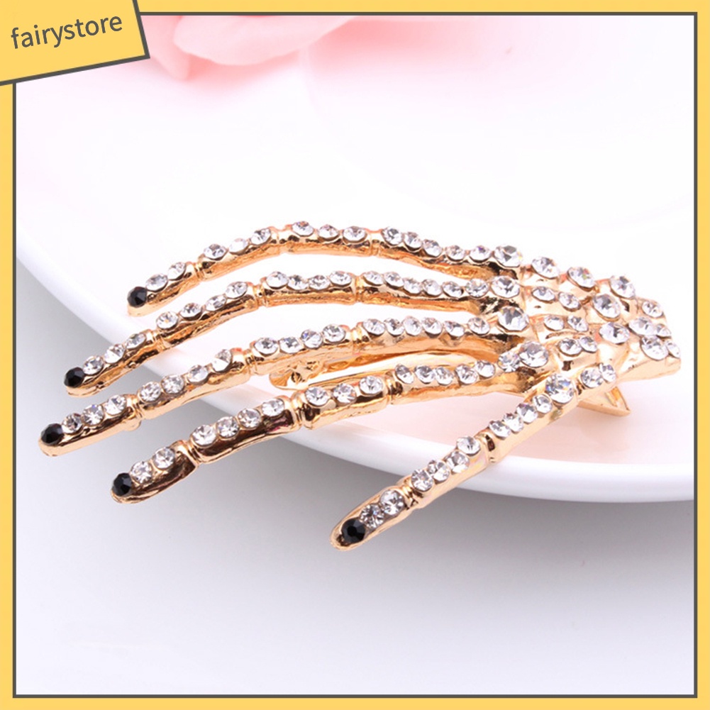 Kẹp Tóc Hình Bàn Tay Đầu Lâu Đính Đá Hóa Trang Cho Nữ