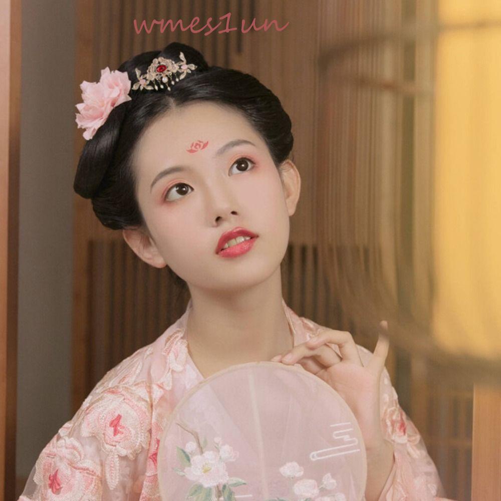 Kẹp Tóc Nữ WMES15H|Trâm Cài Tóc Phối Dây Xích Nhiều Màu Sắc Phong Cách Cổ Điển