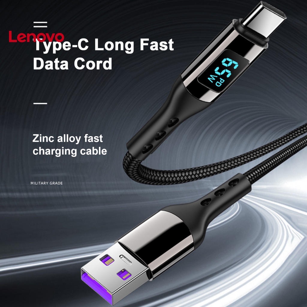 Dây Cáp Sạc Nhanh 65W 5A Cổng Type-C Màn Hình Kỹ Thuật Số Dành Cho Điện Thoại