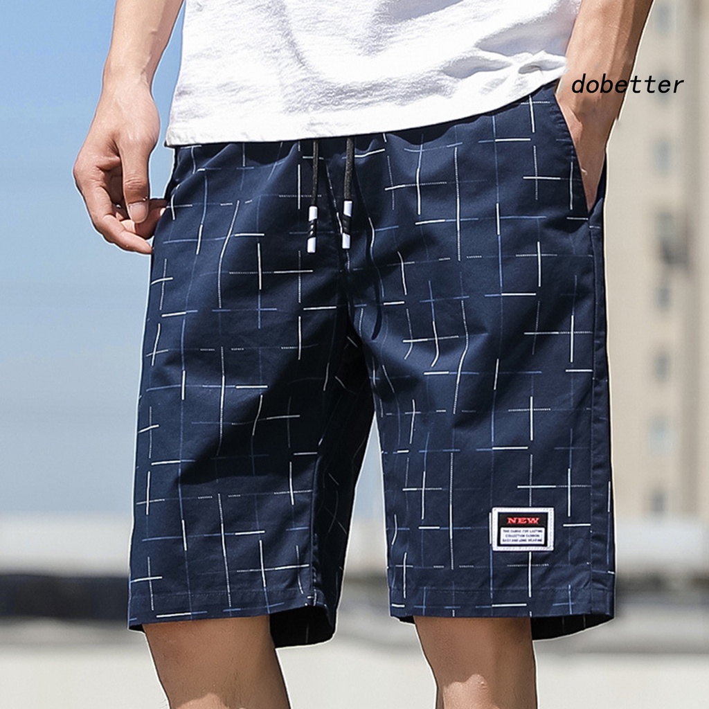 [DO] Quần Short Túi Hộp Dáng Rộng Dây Rút Sọc Caro Chống Co Giãn Mặc Hàng Ngày Nhanh Khô Đi Biển Chạy Bộ
