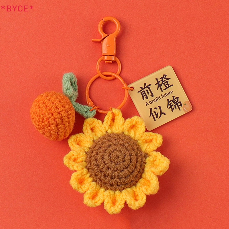 Byce > Phụ Kiện Móc Khóa Điện Thoại Di Động Mặt Hoa Hồng Đan Len Thủ Công Tinh Tế Phụ Kiện Móc Hoa Hướng Dương Sáng Tạo Quyến Rũ