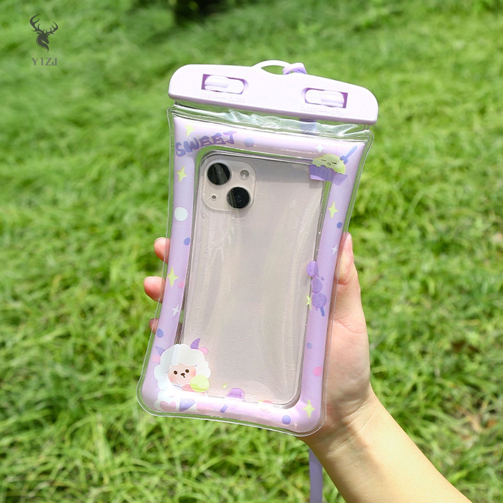 Túi Khí Nổi Đựng Điện Thoại Bơm Hơi Thiết Kế Dễ Thương Dùng Khi Đi Bơi