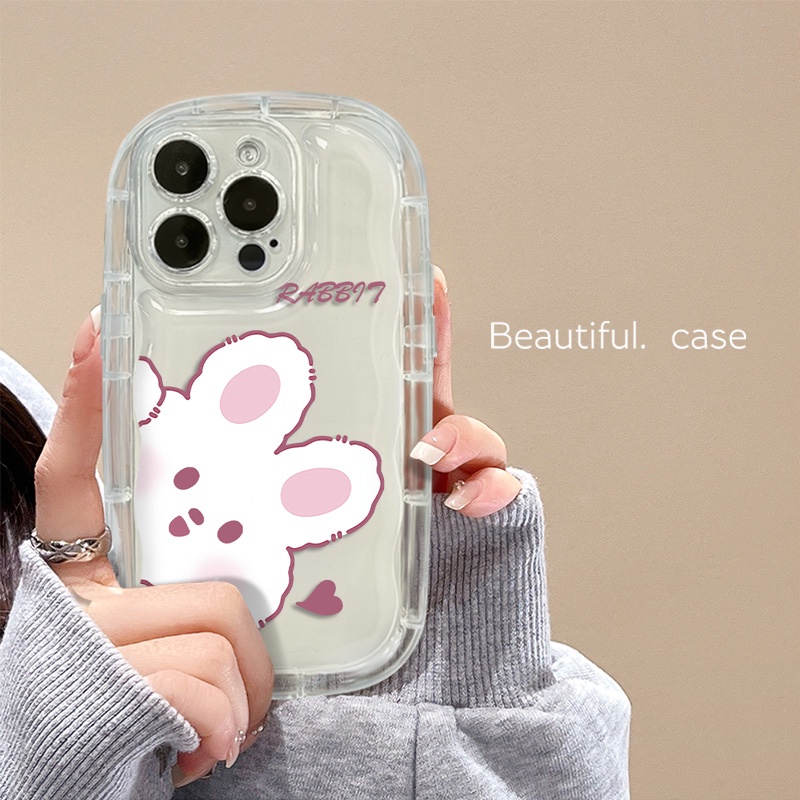 Ốp Điện Thoại Silicone Mềm Trong Suốt Chống Sốc In Hình Gấu Thỏ Cho IPhone 14 13 12 11 Pro Max XS X XR 8 + 7 Plus