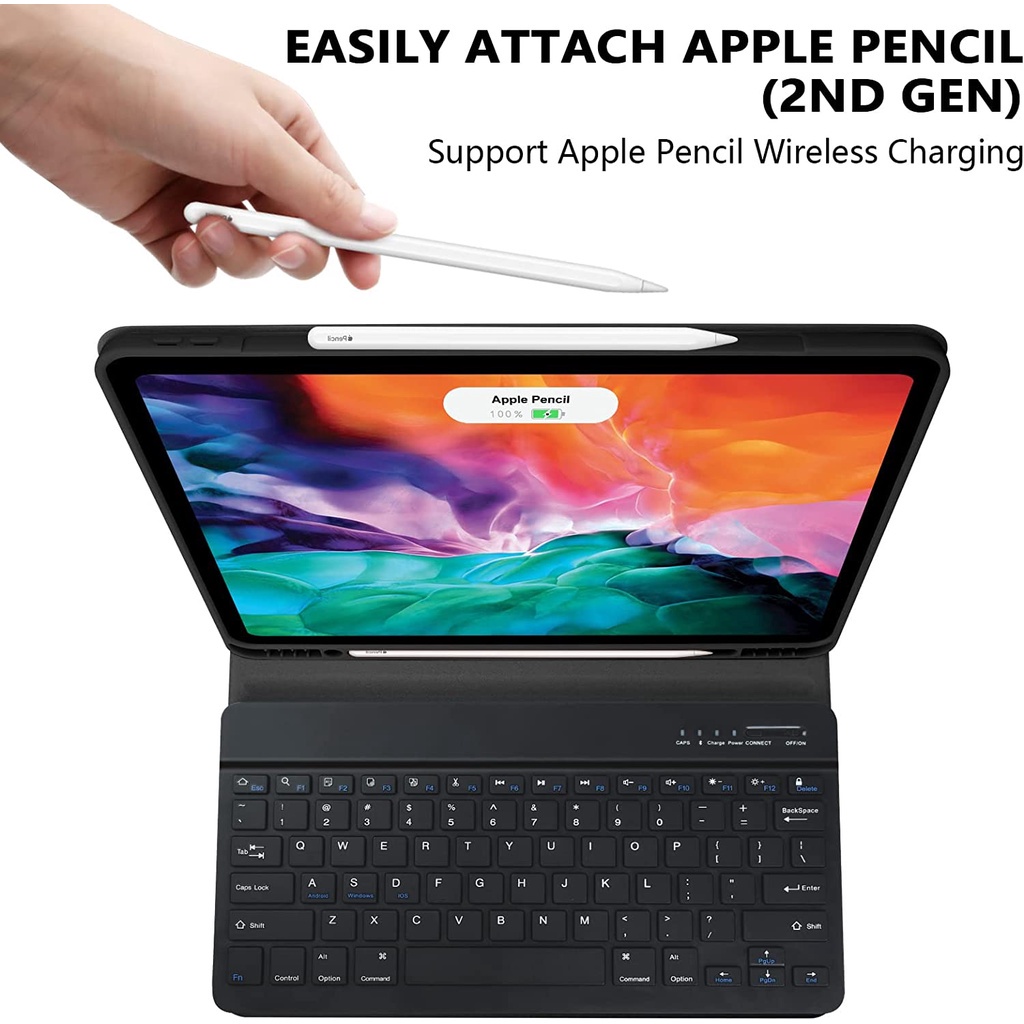 Bao Da Máy Tính Bảng Có Bàn Phím Từ Tính Và Ngăn Đựng Bút Cho iPad Pro 12.9 inch 2022 iPad Pro 12.9 inch 5th / 4th / 3rd