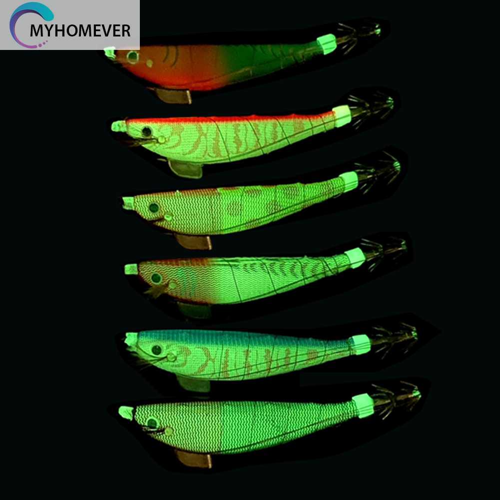 Mồi Câu Cá Giả Hình Tôm Bằng Gỗ Phát Quang Kích Thước 100mm 12g