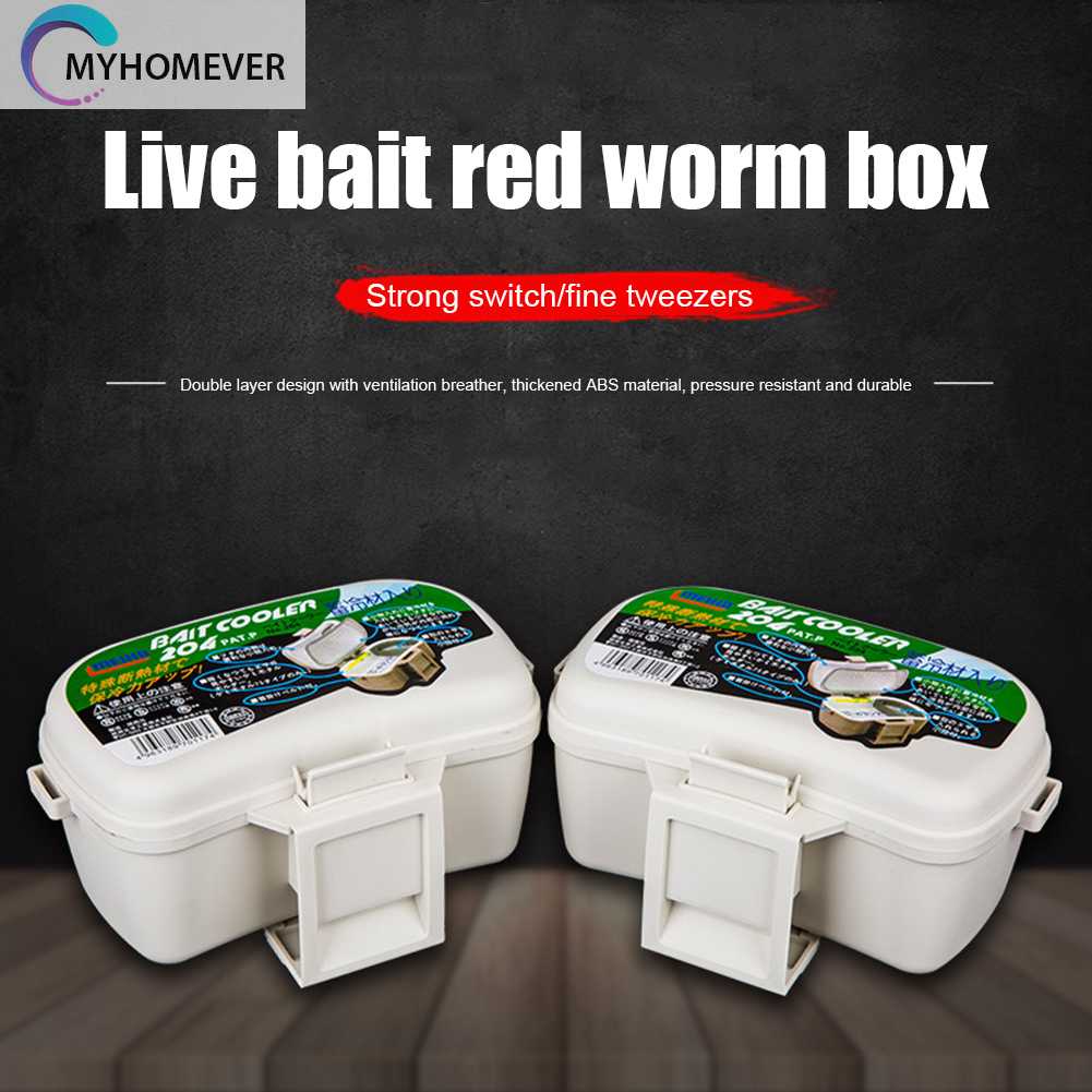 Hộp Đựng Mồi Câu Cá Hai Tầng Kèm Nhíp Gắp Tiện Dụng