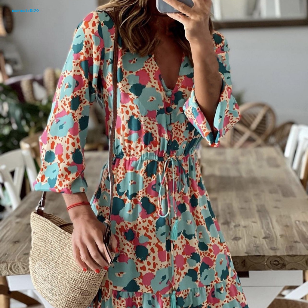 Đầm Dài Tay Thời Trang Xinh Xắn Dành Cho Nữ