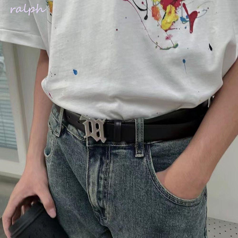 Thắt Lưng Da PU Khóa Kim Loại Chữ M Phong Cách Hip Hop Punk Hàn Quốc Cá Tính Cho Nam Và Nữ