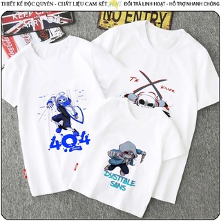 ÁO THUN Undertale Sans 404 505 606 UNISEX PHÔNG TRẮNG TAY NGẮN NAM NỮ GIA ĐÌNH CẶP ĐÔI  TRẺ EM BÉ TRAI GÁI AOMIVN VHS
