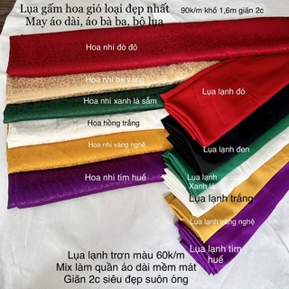 Vải Gấm lụa Hoa, Lụa Gấm Hoa Gió- May Áo Dài, Áo Bà Ba, Bộ Lụa