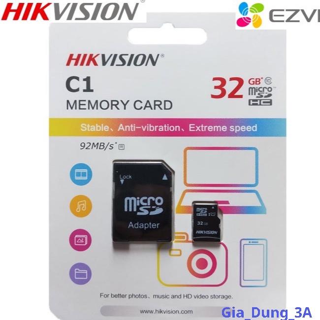- Thẻ Nhớ HIKVISION MicroSDHC 32GB/64GB/128GB Kèm Adapter 92MB/S -BH 60 Tháng 1 đổi 1 -Chính Hãng